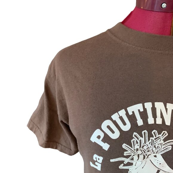 VINTAGE - Roller derby Montreal La Poutine brown t-shirt - Men small - Picture 2 of 7
